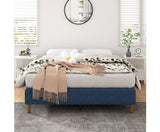 KATRINA BED FRAME. METAL WITH SOFT BLUE FRAME COVER