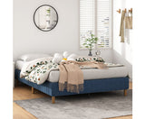 KATRINA BED FRAME. METAL WITH SOFT BLUE FRAME COVER