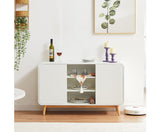 MERLIN WHITE MODERN RETRO SIDEBOARD BUFFET TABLE