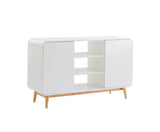 MERLIN WHITE MODERN RETRO SIDEBOARD BUFFET TABLE