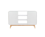 MERLIN WHITE MODERN RETRO SIDEBOARD BUFFET TABLE