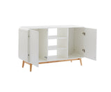 MERLIN WHITE MODERN RETRO SIDEBOARD BUFFET TABLE