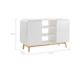 MERLIN WHITE MODERN RETRO SIDEBOARD BUFFET TABLE