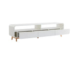 MERLIN WHITE MODERN RETRO TV UNIT 180CM