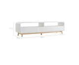 MERLIN WHITE MODERN RETRO TV UNIT 180CM