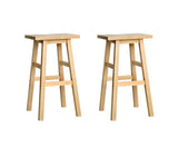 BEECH WOOD SET OF TWO BAR STOOLS - NATURAL