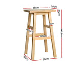 BEECH WOOD SET OF TWO BAR STOOLS - NATURAL