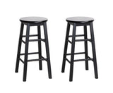 BEECH WOOD BAR STOOLS - BLACK SET OF TWO