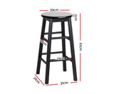 BEECH WOOD BAR STOOLS - BLACK SET OF TWO