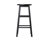 BEECH WOOD BAR STOOLS - BLACK SET OF TWO