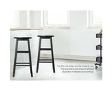 BEECH WOOD BAR STOOLS - BLACK SET OF TWO