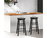 BEECH WOOD BAR STOOLS - BLACK SET OF TWO