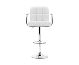 SET OF 2 BAR STOOLS GAS LIFT SWIVEL - WHITE