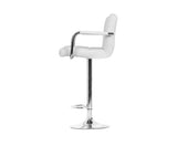 SET OF 2 BAR STOOLS GAS LIFT SWIVEL - WHITE