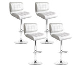 GAS LIFT PU LEATHER SET OF 4 BAR STOOLS