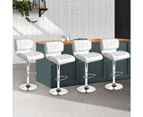 GAS LIFT PU LEATHER SET OF 4 BAR STOOLS