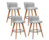 FABRIC BAR STOOLS CIRCULAR FOOTREST SET OF TWO