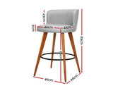 FABRIC BAR STOOLS CIRCULAR FOOTREST SET OF TWO