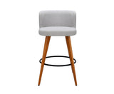 FABRIC BAR STOOLS CIRCULAR FOOTREST SET OF TWO