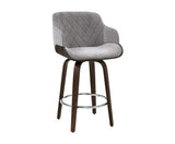 VELVET WOOD BAR STOOL