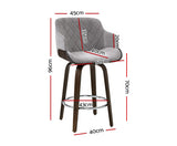 VELVET WOOD BAR STOOL