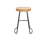 ELM WOOD SET OF FOUR BAR STOOLS 65CM