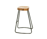 ELM WOOD SET OF FOUR BAR STOOLS 65CM