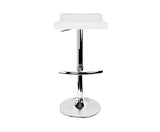 PU LEATHER CHROME SET OF FOUR BAR STOOLS - WHITE