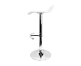 PU LEATHER CHROME SET OF FOUR BAR STOOLS - WHITE