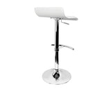 PU LEATHER CHROME SET OF FOUR BAR STOOLS - WHITE