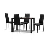 ASTRA 5-PIECE DINING TABLE AND CHAIRS SETS - BLACK