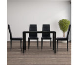 ASTRA 5-PIECE DINING TABLE AND CHAIRS SETS - BLACK