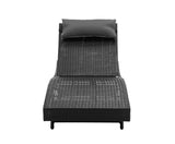 GARDEON OUTDOOR WICKER SUN LOUNGE - BLACK