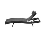 GARDEON OUTDOOR WICKER SUN LOUNGE - BLACK