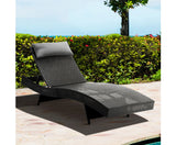 GARDEON OUTDOOR WICKER SUN LOUNGE - BLACK