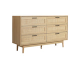 COASTAL RATTAN 6 DRAWER CHEST