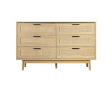 COASTAL RATTAN 6 DRAWER CHEST