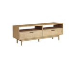 ARTISS TV CABINET ENTERTAINMENT RATTAN 140CM