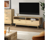 ARTISS TV CABINET ENTERTAINMENT RATTAN 140CM