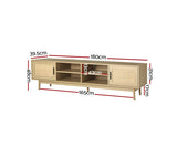 Artiss TV Cabinet Entertainment Unit Storage Cabinets Rattan Wooden 180CM