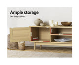 Artiss TV Cabinet Entertainment Unit Storage Cabinets Rattan Wooden 180CM