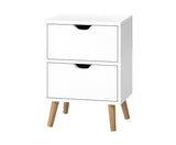 SCANDI 2 DRAWER BEDSIDE TABLE