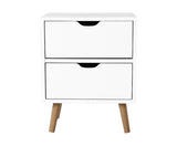 SCANDI 2 DRAWER BEDSIDE TABLE