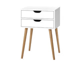 SCANDI 2 DRAWER BEDSIDE TABLE