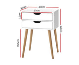 SCANDI 2 DRAWER BEDSIDE TABLE