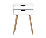 SCANDI 2 DRAWER BEDSIDE TABLE