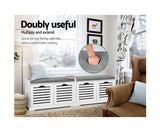 SHOE BENCH WITH DRAWERS - WHITE & GREY