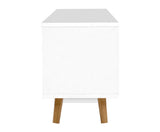 ARTISS WOODEN ENTERTAINMENT UNIT - WHITE & WOOD