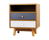 SCANDI 2 DRAWER STORAGE BEDSIDE TABLE