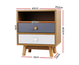 SCANDI 2 DRAWER STORAGE BEDSIDE TABLE